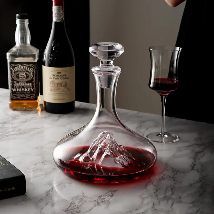 Crystal Ice Mountain Decanter Set for Wine Bottles - Image 4