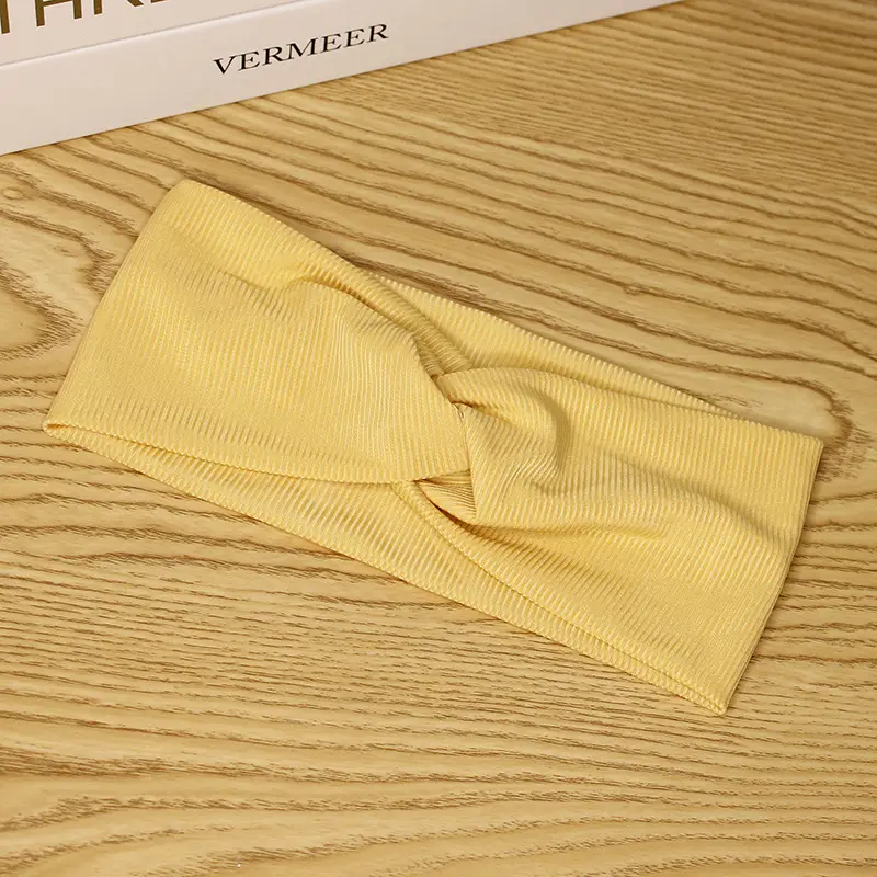 Women's Yellow Sweat-Absorbent Yoga Headband - Image 2
