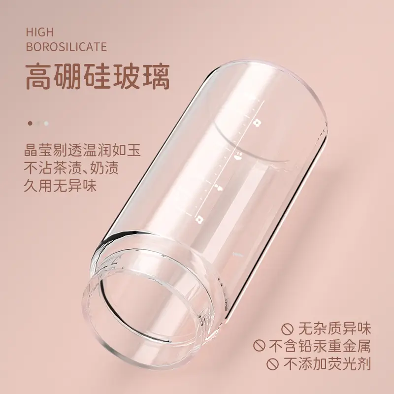 Glass Water Cup with Anti-Scalding Lid & DIY Bottle - Image 7