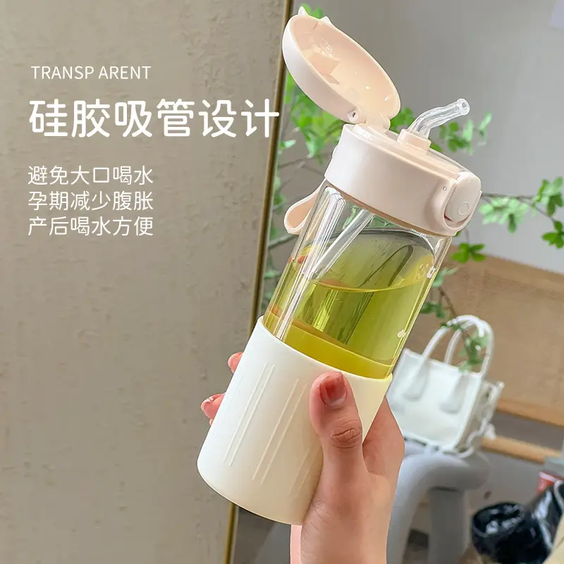 Glass Water Cup with Anti-Scalding Lid & DIY Bottle - Image 9