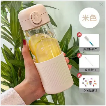 Glass Water Cup with Anti-Scalding Lid & DIY Bottle - Image 5