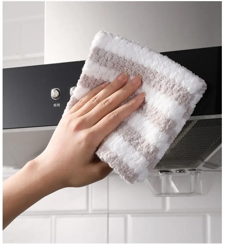 Meiliya Fleece Dishcloth Coral Kitchen Cleaning Cloth — feature 11