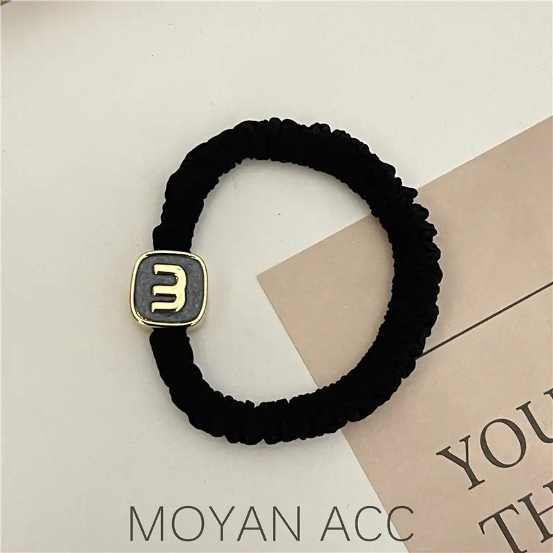 Bow Metal Hair Tie Large Intestine Hair Rope Square Round Heart Geometric Simple High Elasticity Durable Headband - Image 2