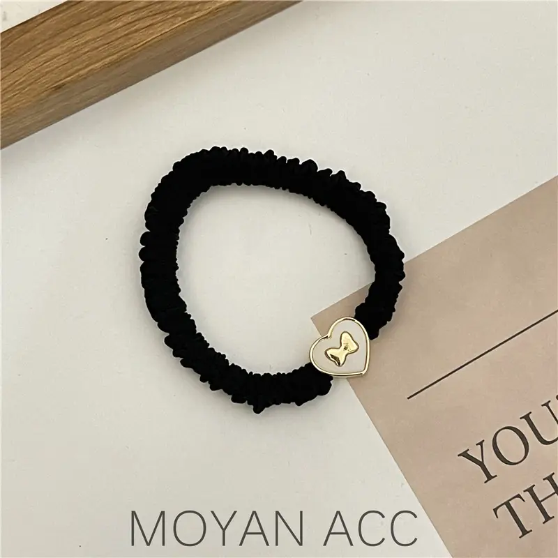 Bow Metal Hair Tie Large Intestine Hair Rope Square Round Heart Geometric Simple High Elasticity Durable Headband - Image 5