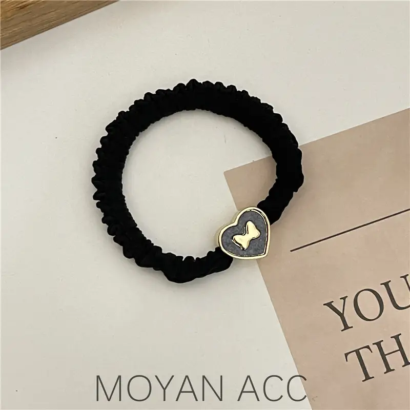 Bow Metal Hair Tie Large Intestine Hair Rope Square Round Heart Geometric Simple High Elasticity Durable Headband - Image 6