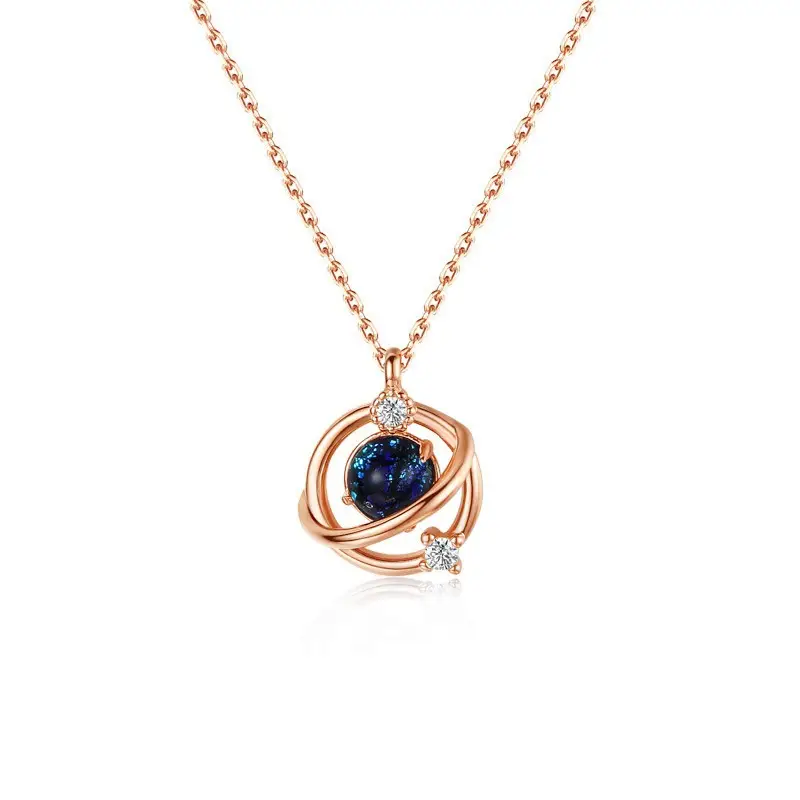 Women's Cosmic Blue Gemstone Pendant Necklace - Image 2