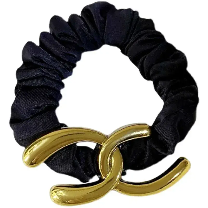 Korean Style Black French Alloy Hair Rope Loop - Image 5