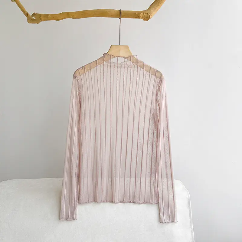 White Lace Blouse Long Sleeves Spring Wear - Image 2