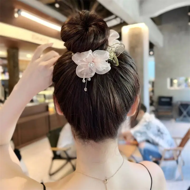 Black Sunflower Tassel Hairpin for Women - Image 5