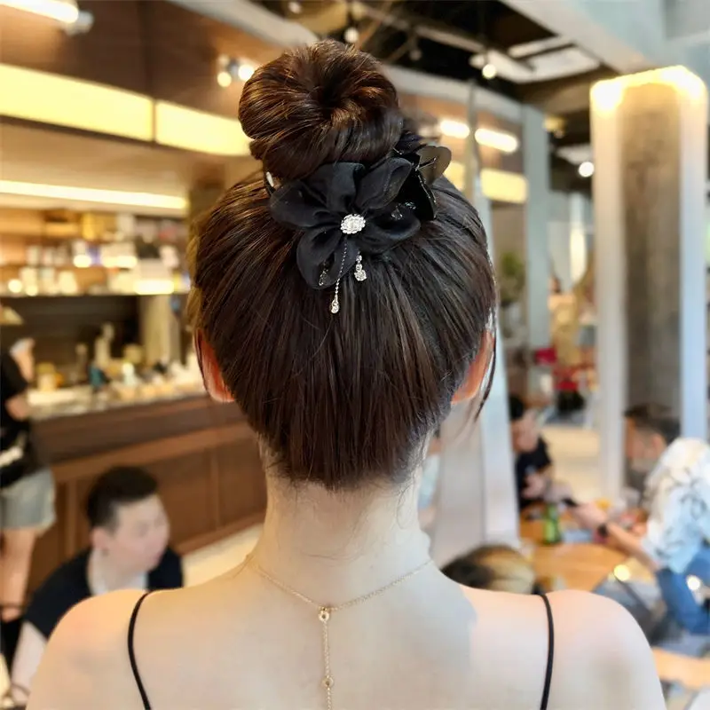 Black Sunflower Tassel Hairpin for Women - Image 7