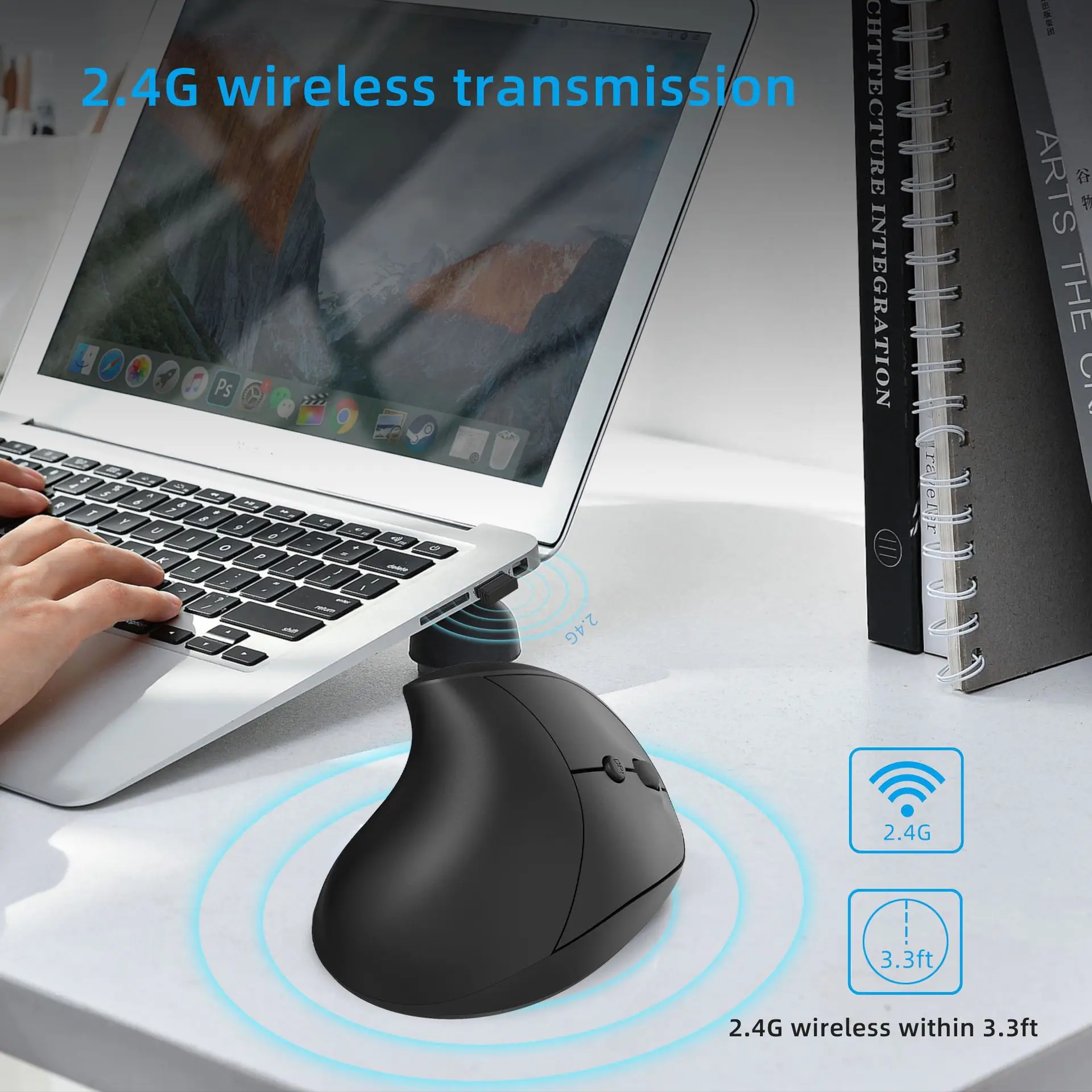 2.4G Wireless Mouse Rechargeable 600MA 2400 DPI