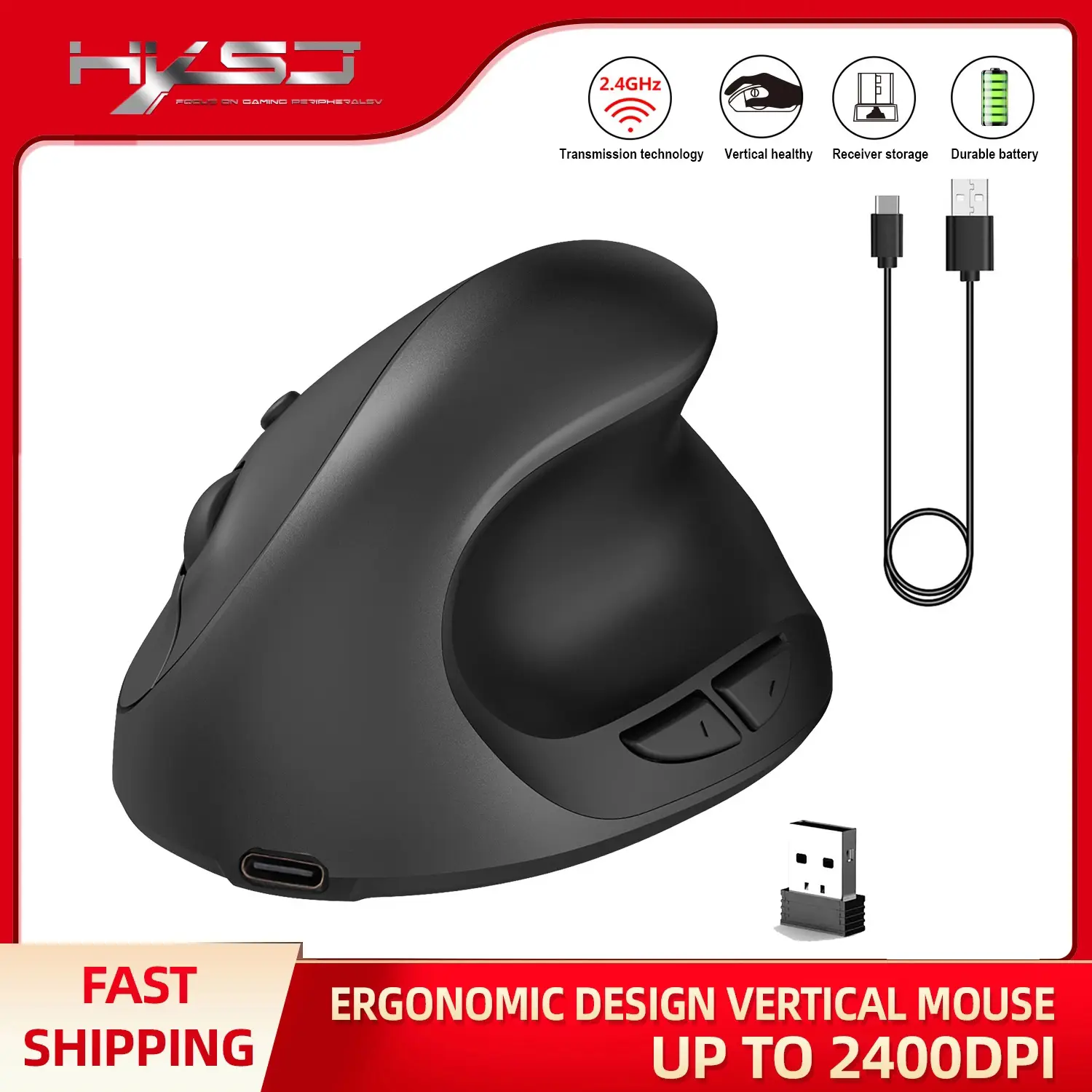 2.4G Wireless Mouse Rechargeable 600MA 2400 DPI — feature 2