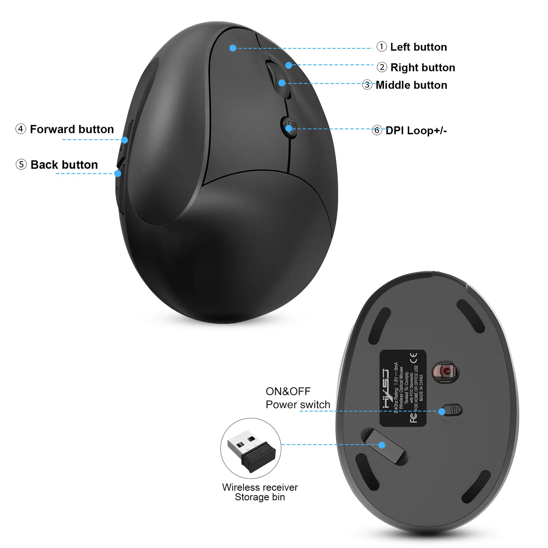 2.4G Wireless Mouse Rechargeable 600MA 2400 DPI — feature 24