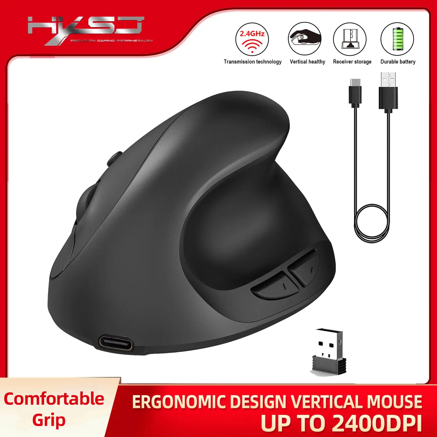 2.4G Wireless Mouse Rechargeable 600MA 2400 DPI — feature 3