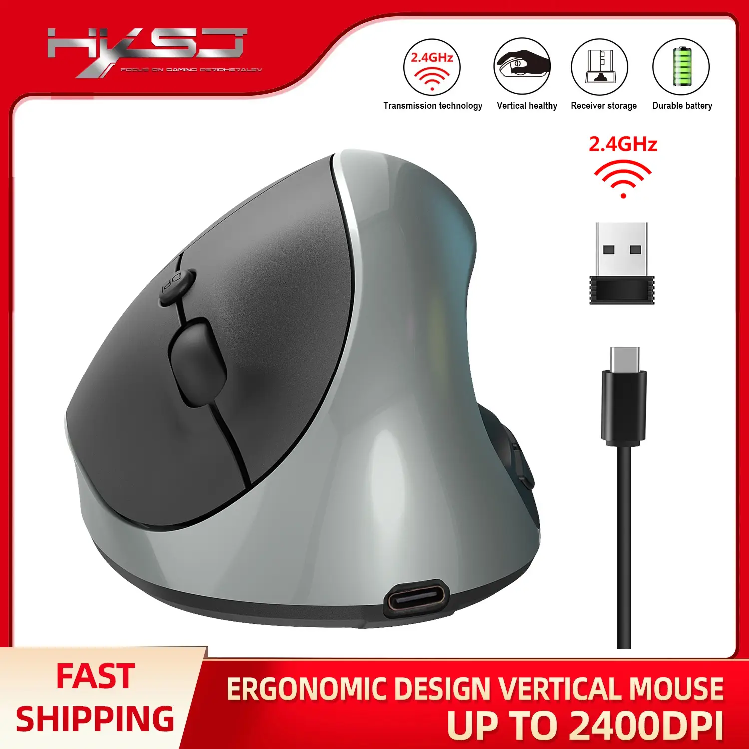 2.4G Wireless Mouse Rechargeable 600MA 2400 DPI — feature 4