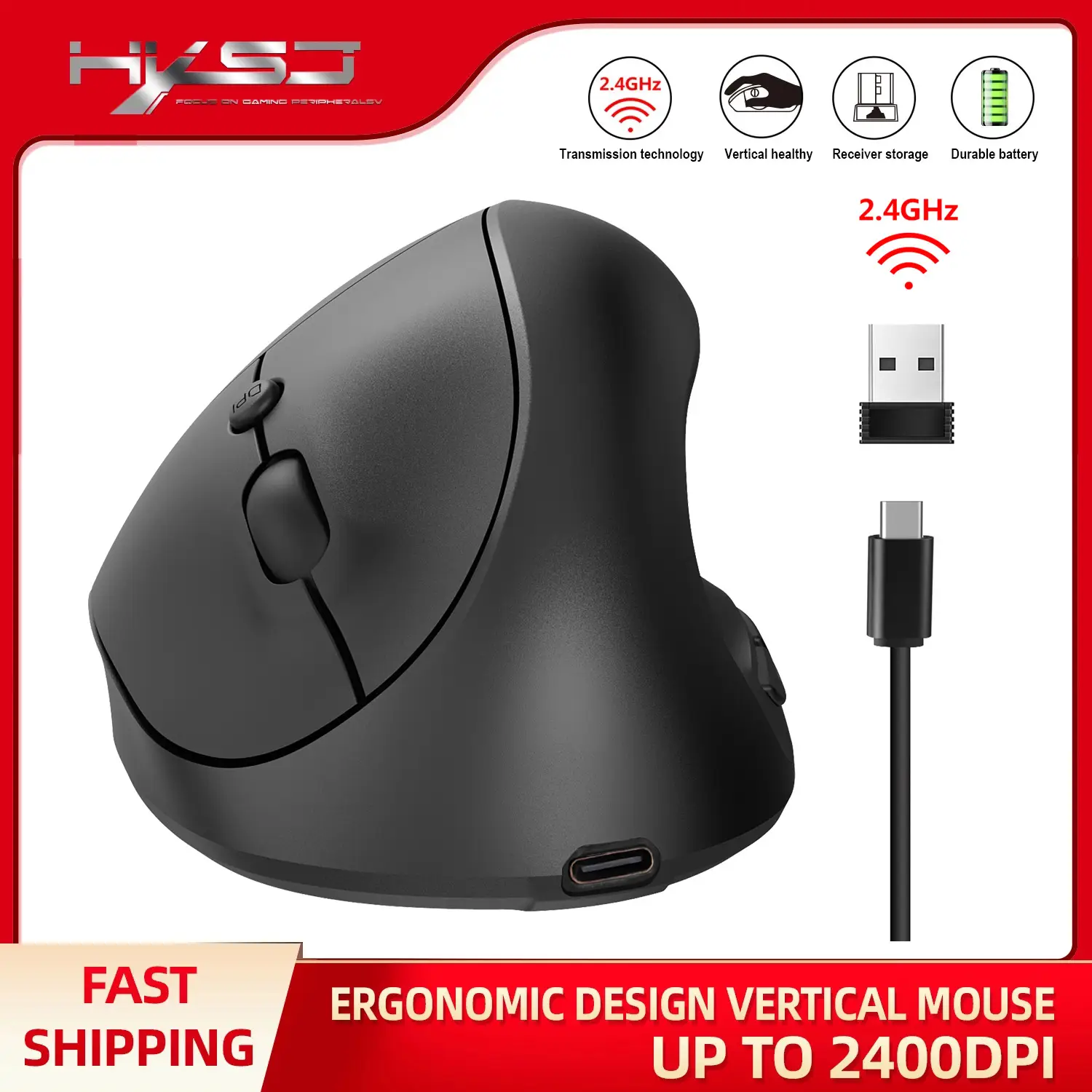 2.4G Wireless Mouse Rechargeable 600MA 2400 DPI — feature 5
