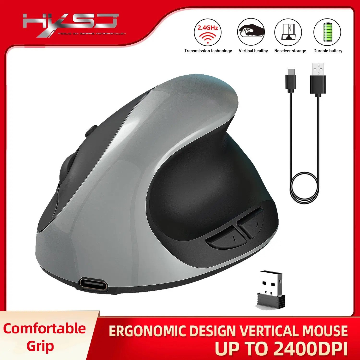 2.4G Wireless Mouse Rechargeable 600MA 2400 DPI — feature 6