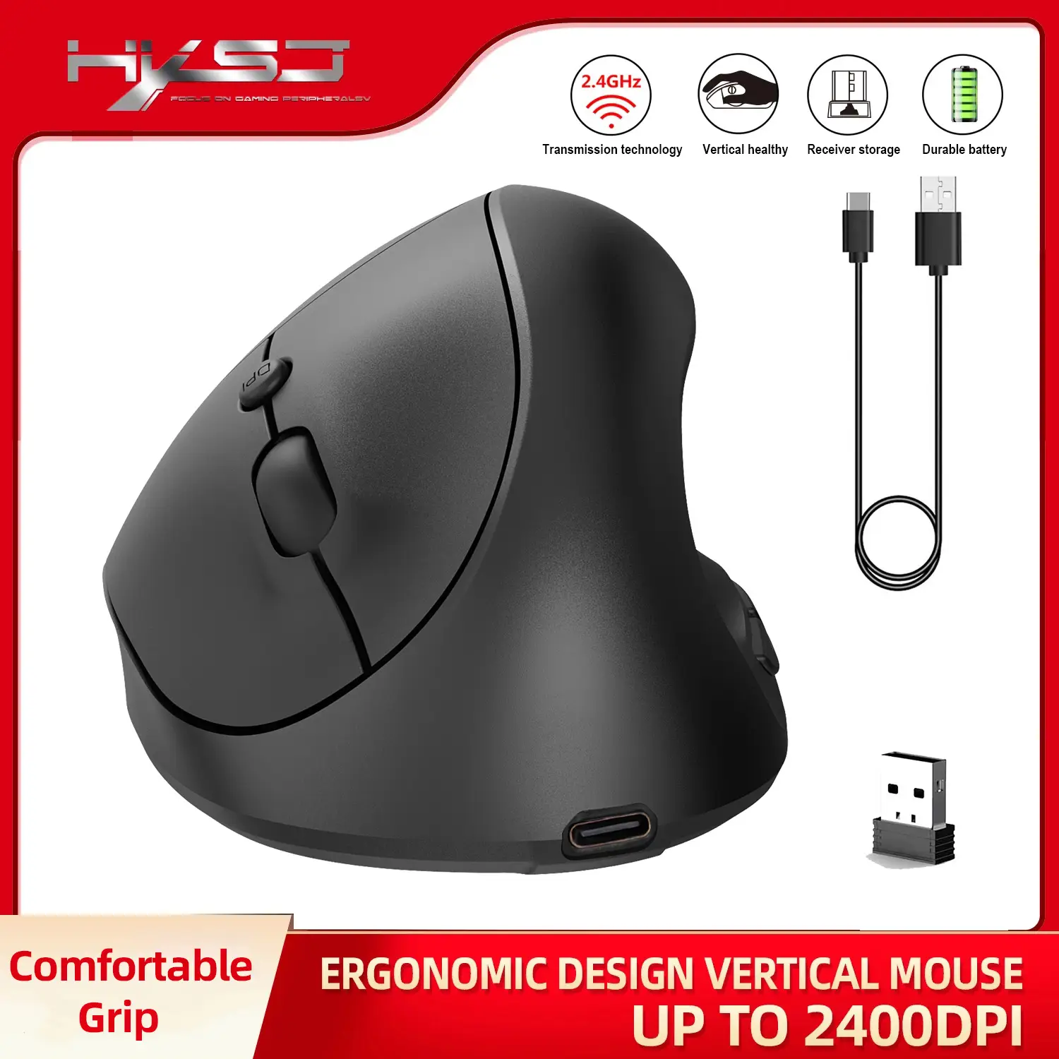 2.4G Wireless Mouse Rechargeable 600MA 2400 DPI — feature 7