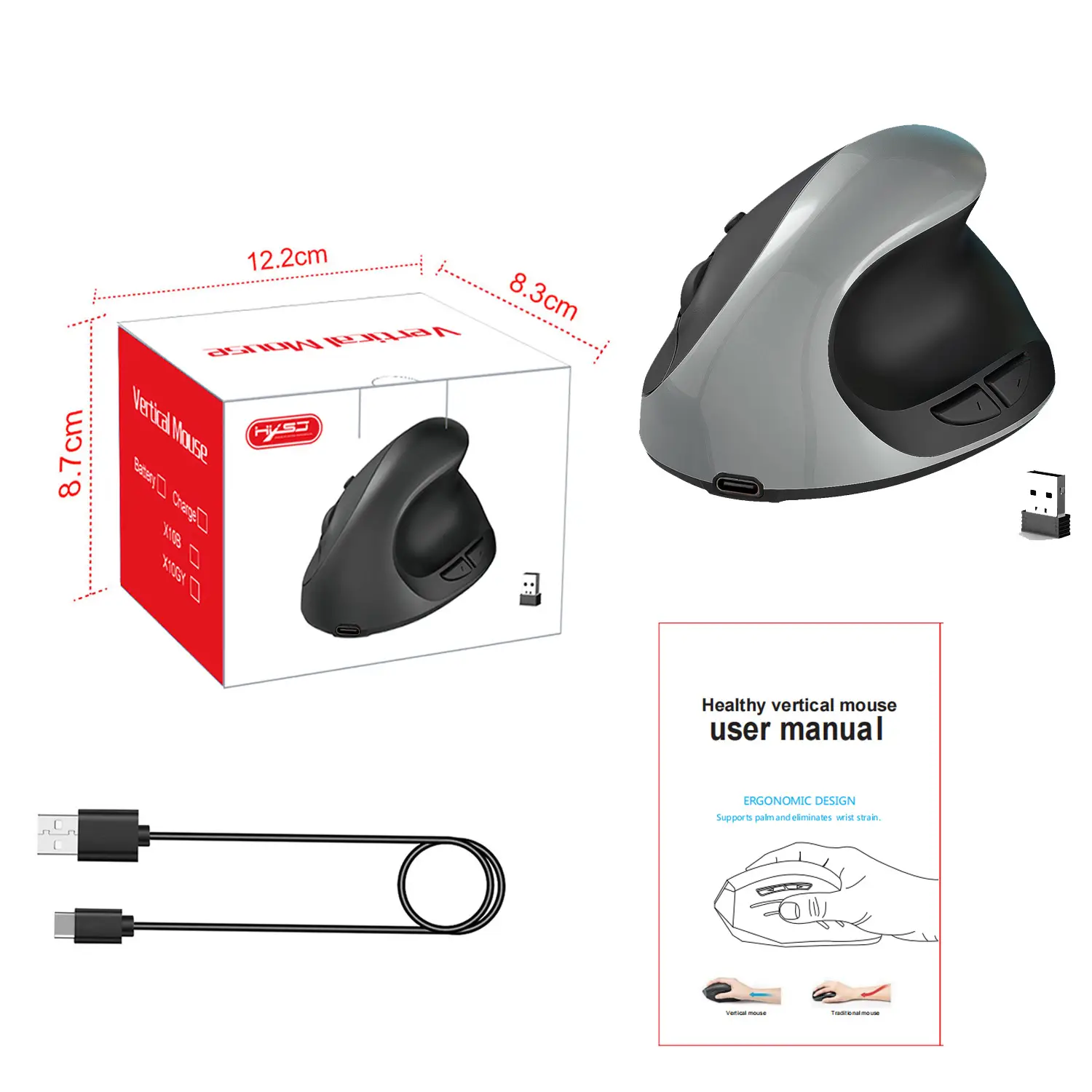 2.4G Wireless Mouse Rechargeable 600MA 2400 DPI