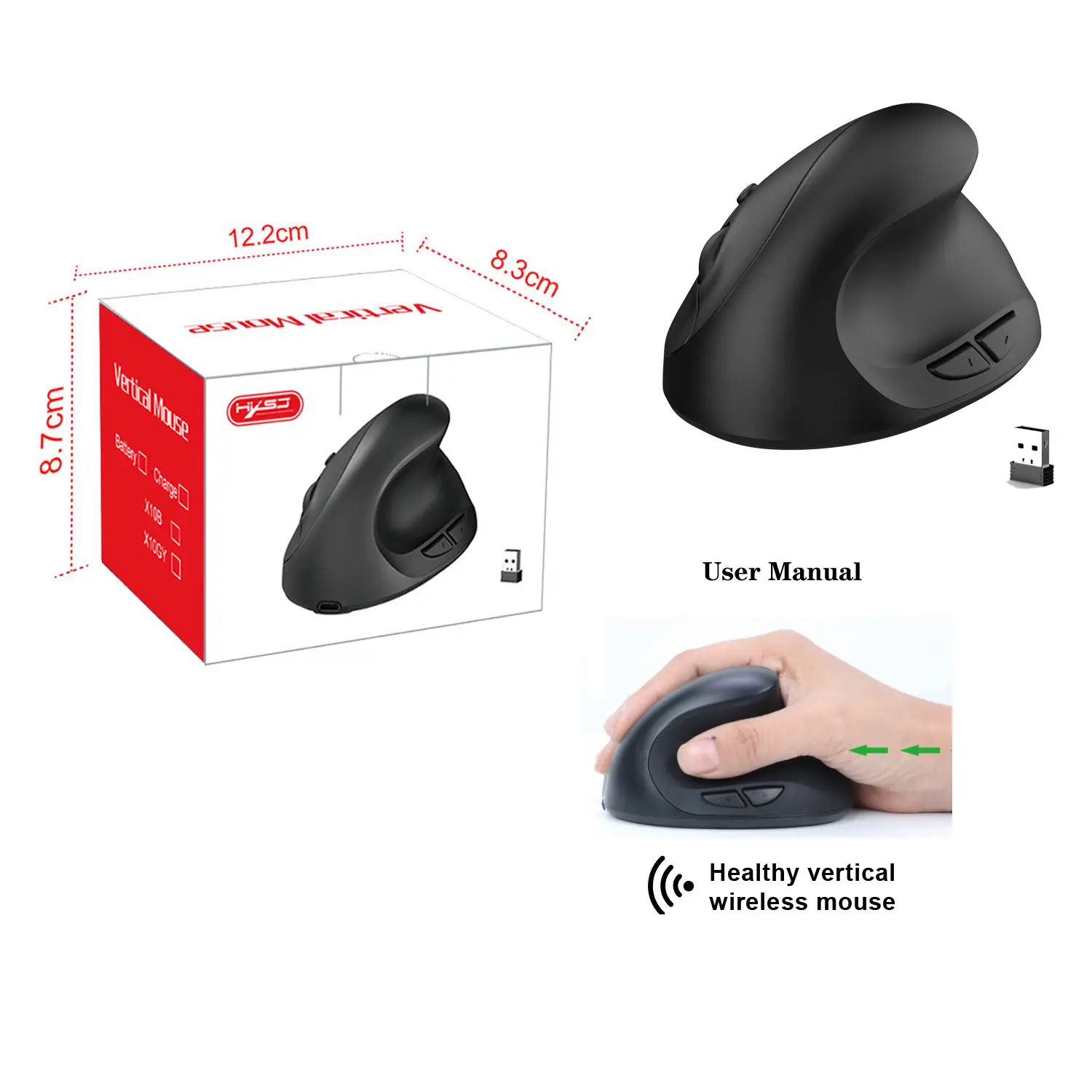 2.4G Wireless Mouse Rechargeable 600MA 2400 DPI