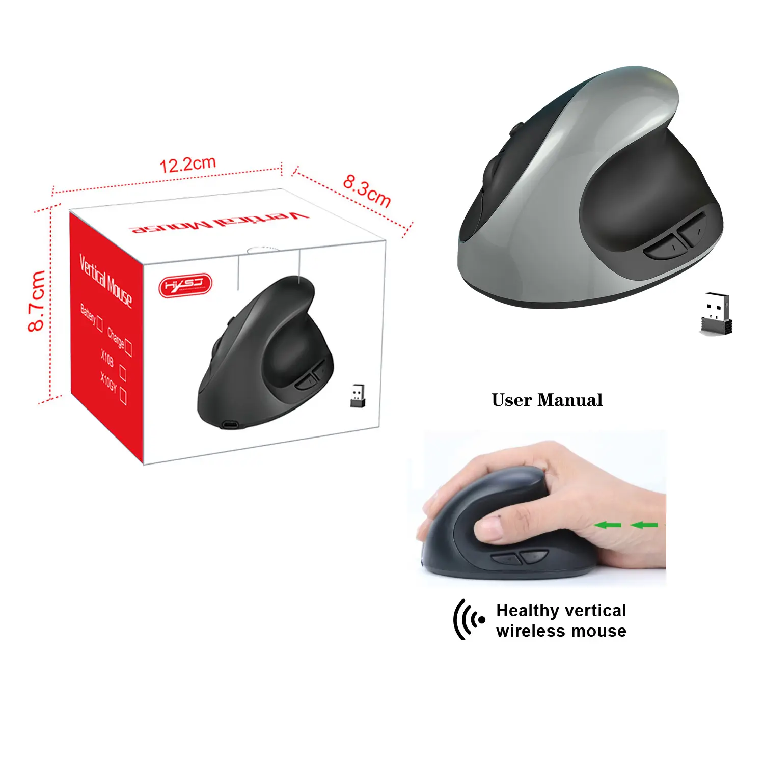 2.4G Wireless Mouse Rechargeable 600MA 2400 DPI