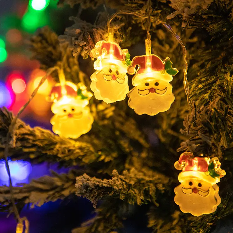 LED Christmas Tree Lights with Electroplated Snowmen