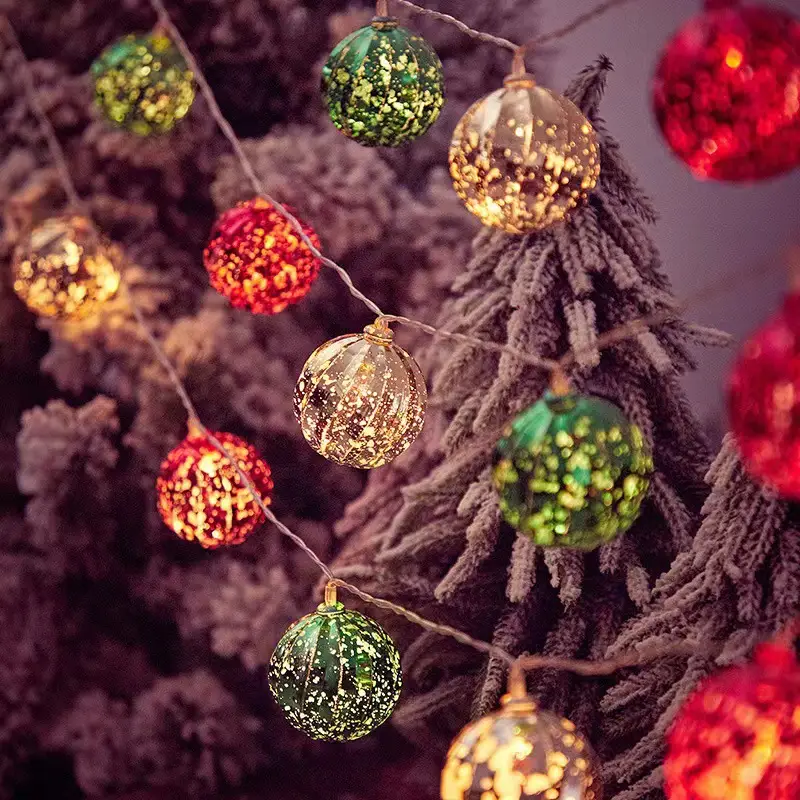 LED Christmas Tree Lights with Electroplated Snowmen