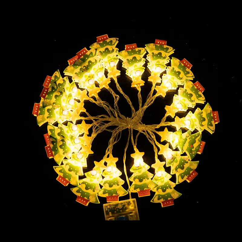 LED Christmas Tree Lights with Electroplated Snowmen
