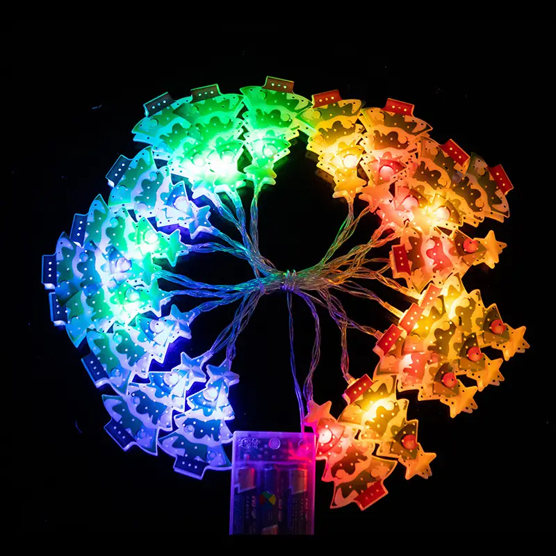 LED Christmas Tree Lights with Electroplated Snowmen