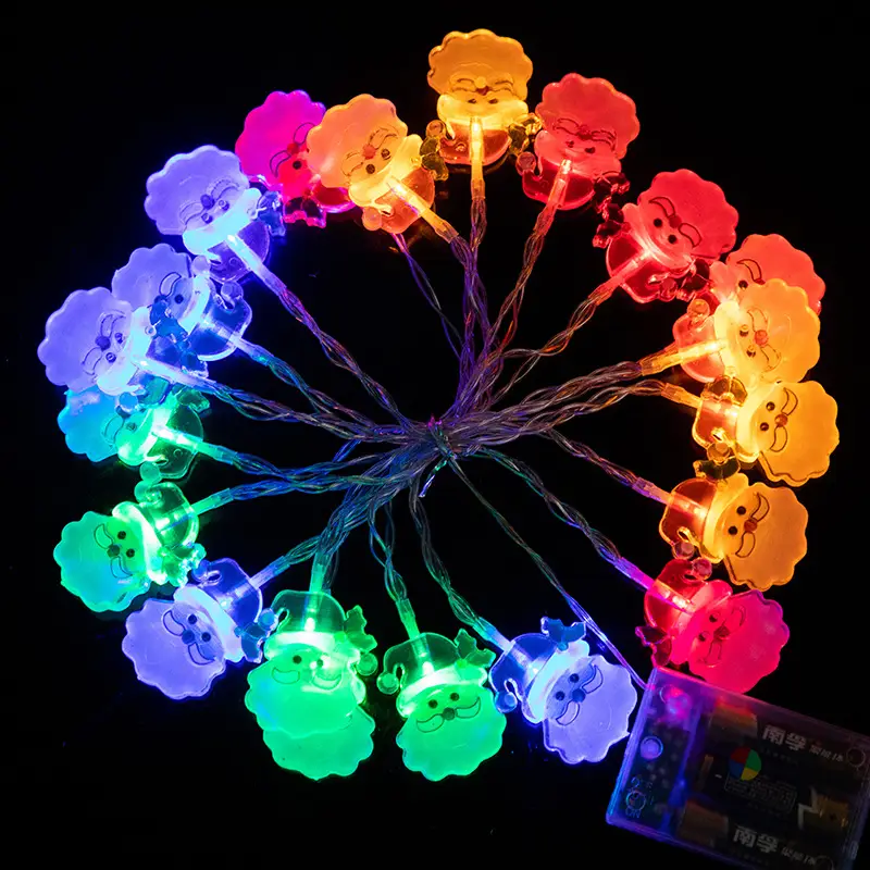 LED Christmas Tree Lights with Electroplated Snowmen