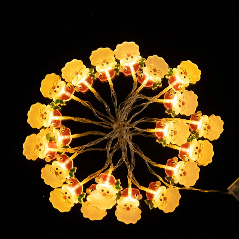 LED Christmas Tree Lights with Electroplated Snowmen