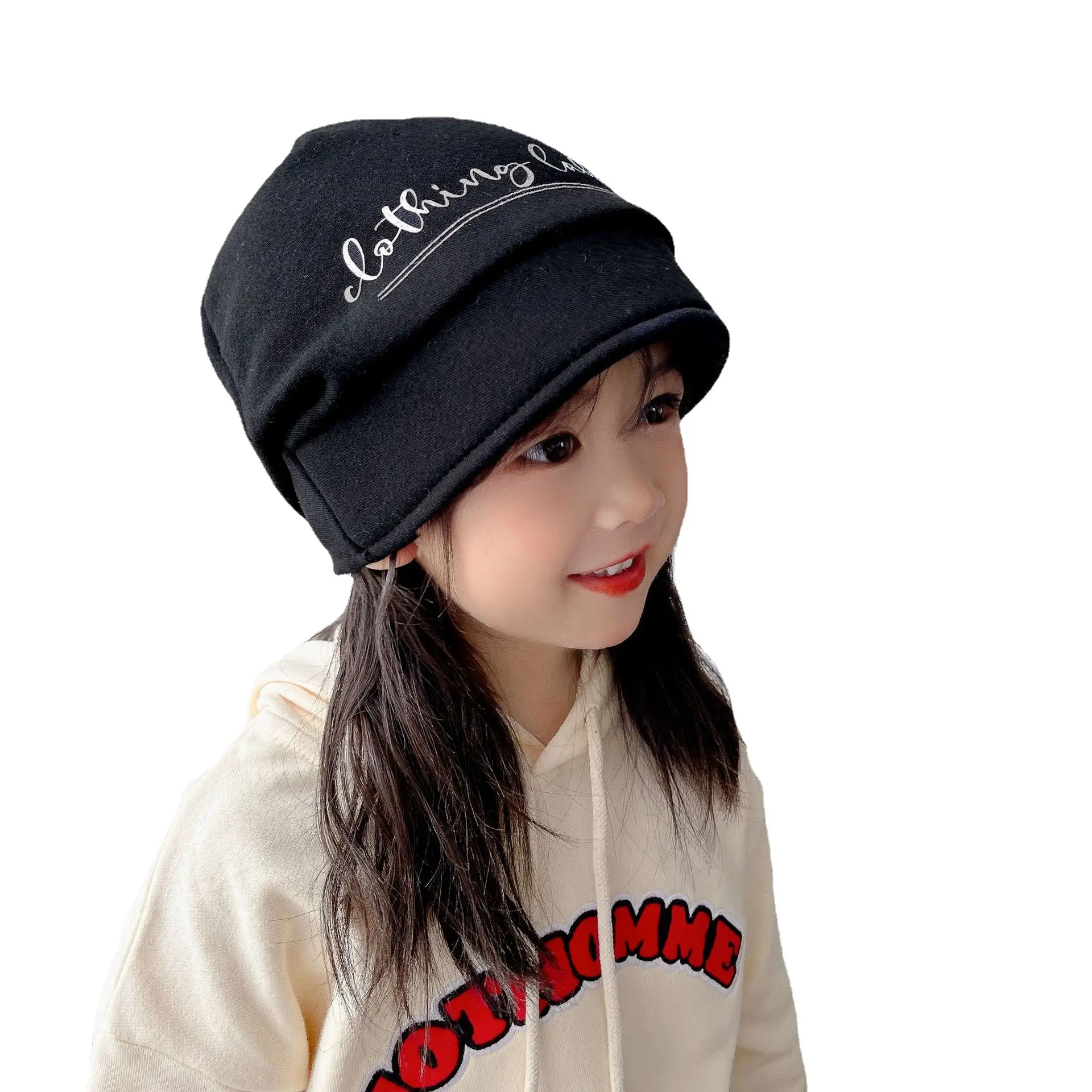 Women's Beige Embroidered Beanie for Winter