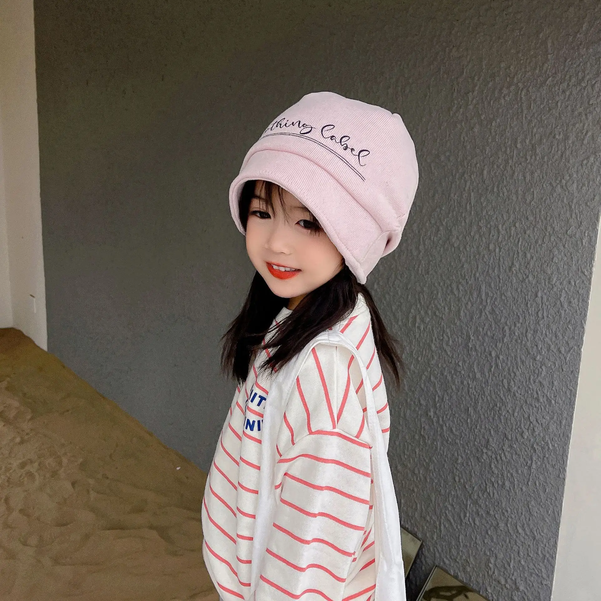 Women's Beige Embroidered Beanie for Winter