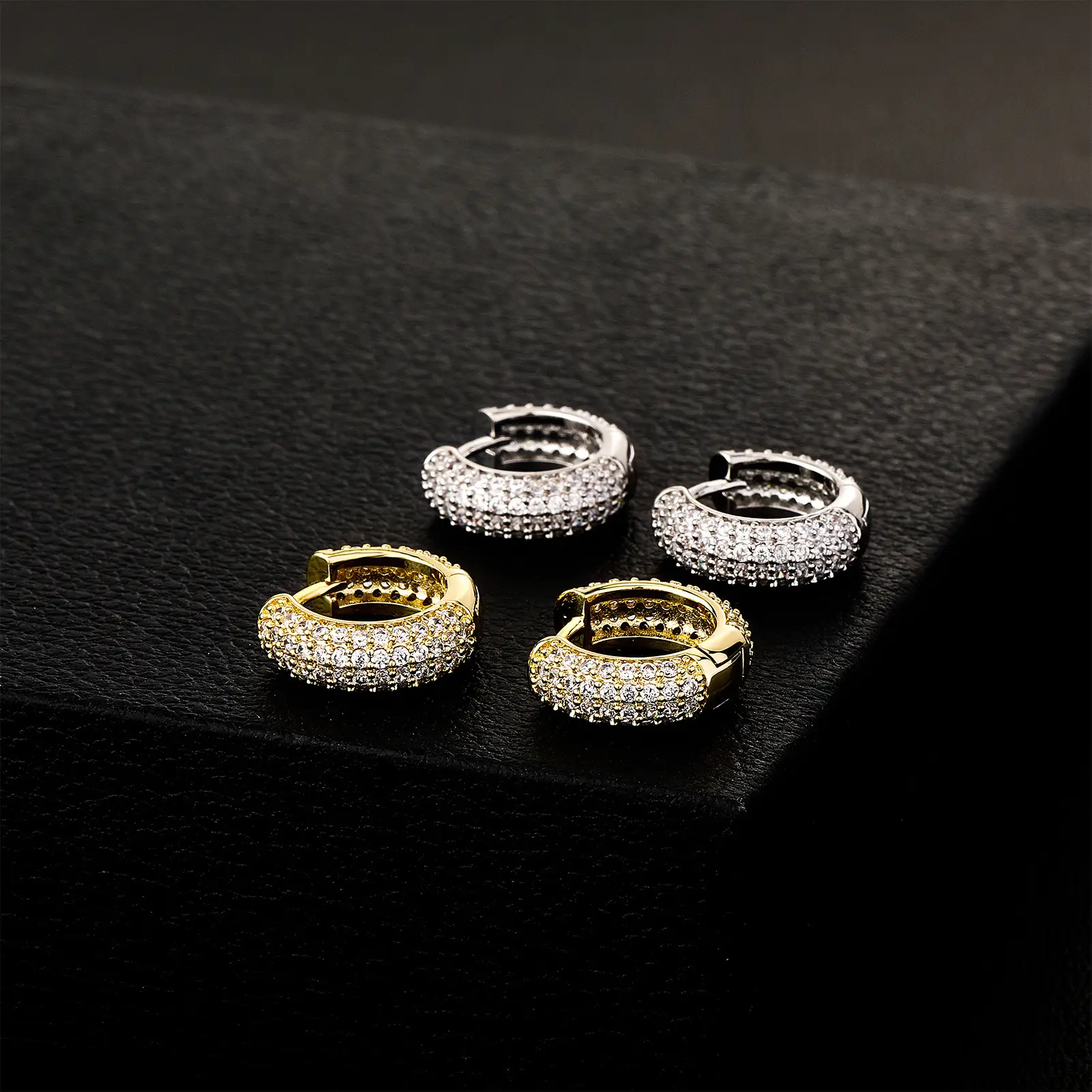 Cross-Border Diamond Earrings for Men Women High End Silver - Image 2