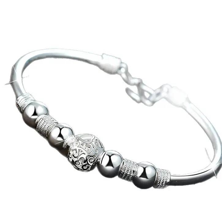 Women's Rotating Bead Bracelet Cupronickel Silver Plated - Image 8