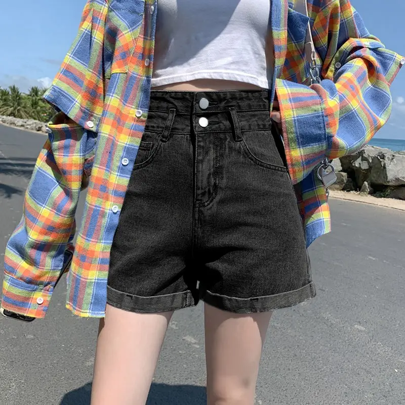 Ultra High Waist Denim Shorts Women White - Image 4