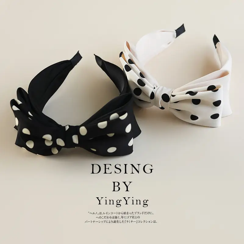 Ying Ying Black White Dot High Cranial Hairband - Image 4
