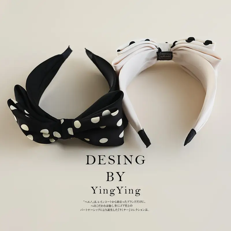Ying Ying Black White Dot High Cranial Hairband - Image 6