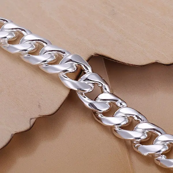 10mm Cuban Chain Bracelet Silver Men Women - Image 7