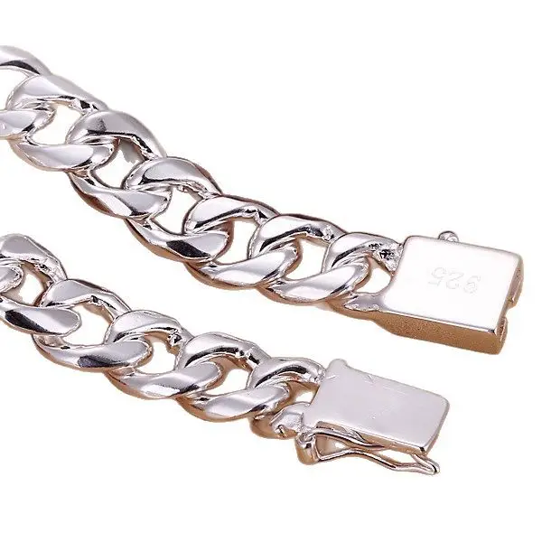 10mm Cuban Chain Bracelet Silver Men Women - Image 8
