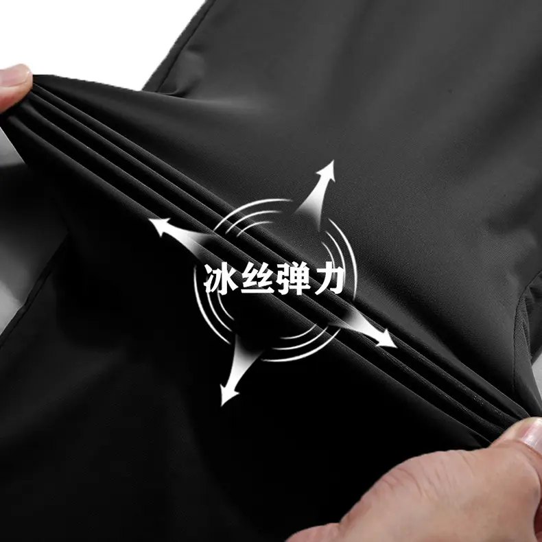 Men Ice Silk Crop Pants 2022 Summer Casual Sports Shorts — feature 13