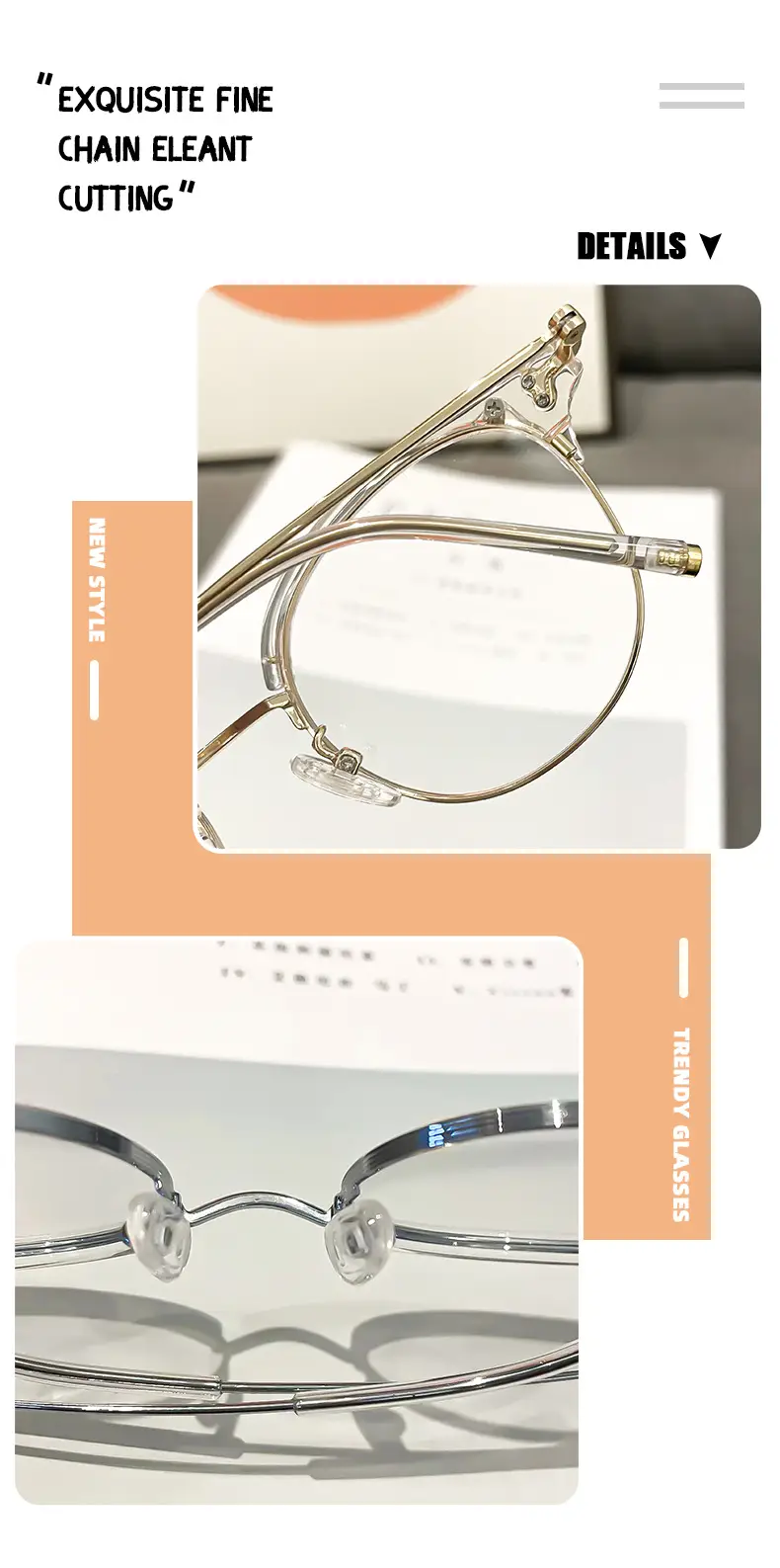 Ultra-light Cold Brown Glasses for Women Korean Style — feature 3