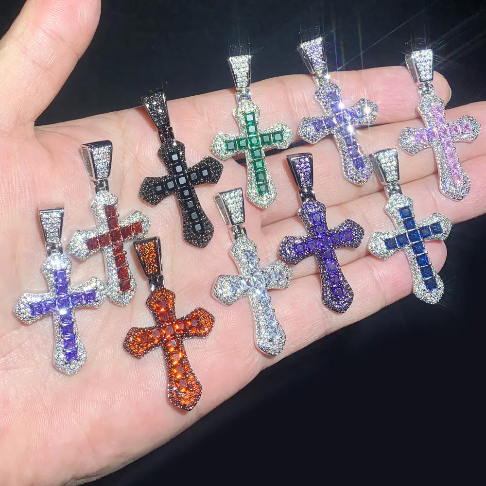 Purple Cross Zircon Necklace for Women - Image 10