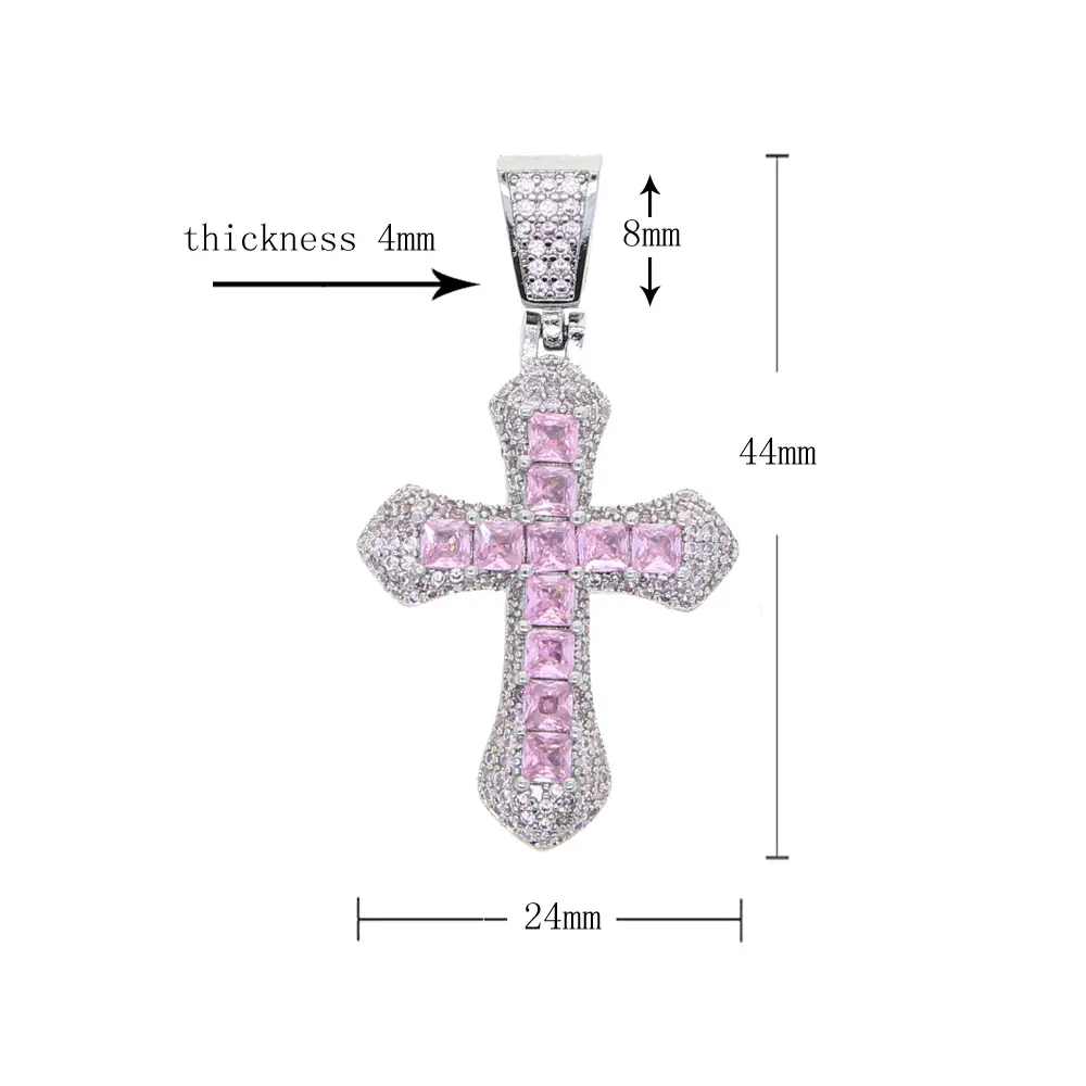 Purple Cross Zircon Necklace for Women - Image 12