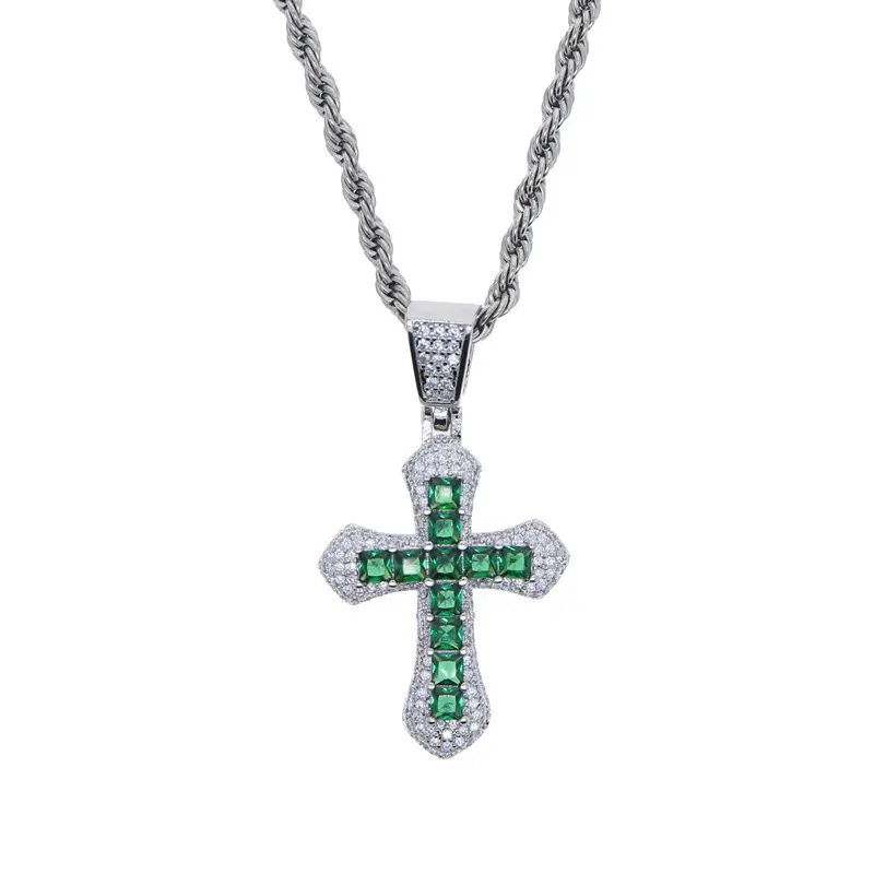 Purple Cross Zircon Necklace for Women - Image 5