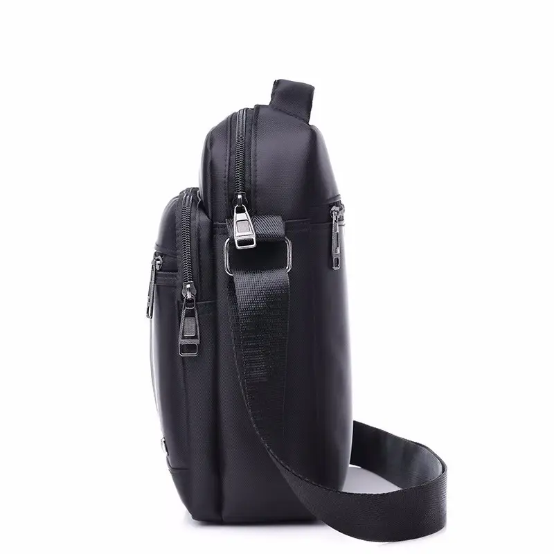 New Men's Black Vertical Crossbody Bag Korean Style Casual Travel Handbag