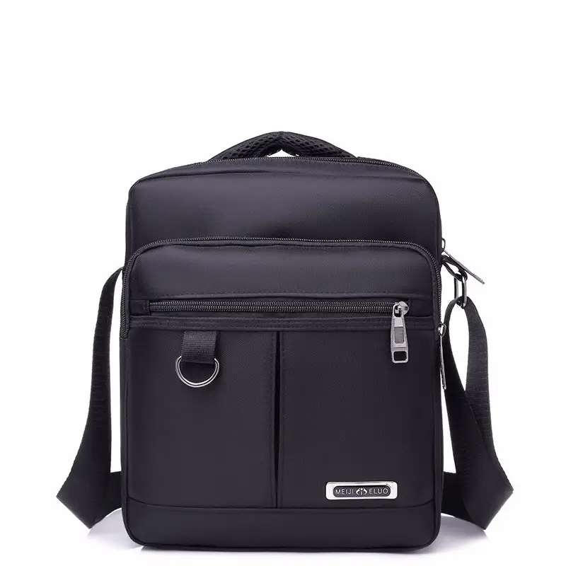New Men's Black Vertical Crossbody Bag Korean Style Casual Travel Handbag