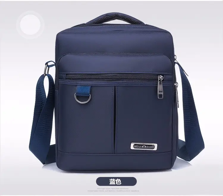New Men's Black Vertical Crossbody Bag Korean Style Casual Travel Handbag