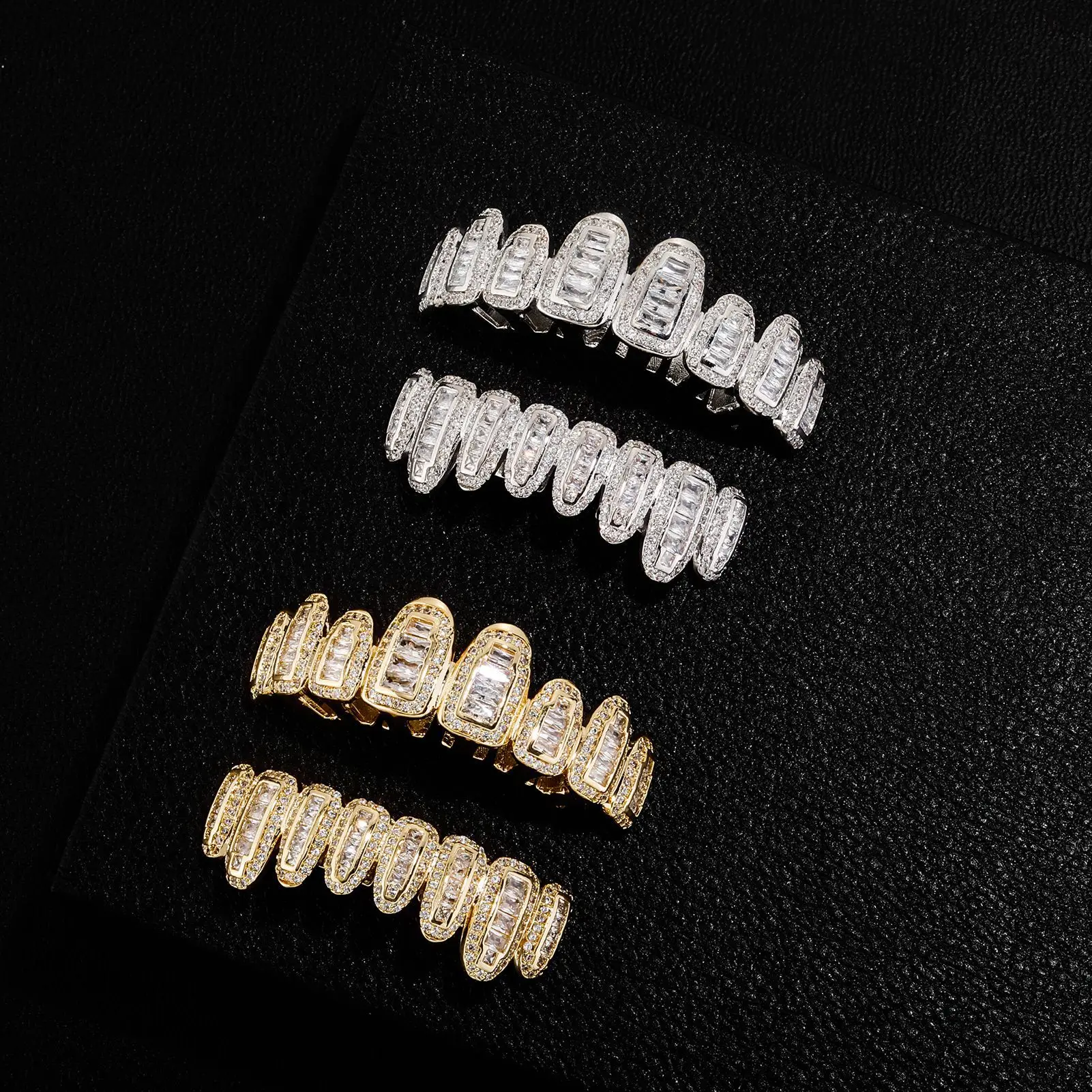 Jinao Gold Micro-inlaid Zircon Rap Braces - Image 2