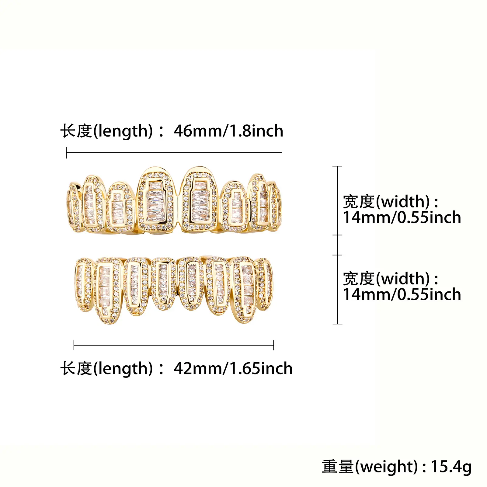 Jinao Gold Micro-inlaid Zircon Rap Braces — feature 5